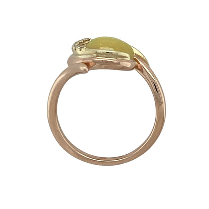 9ct Gold Diamond & Yellow Opalique Clogau Ring