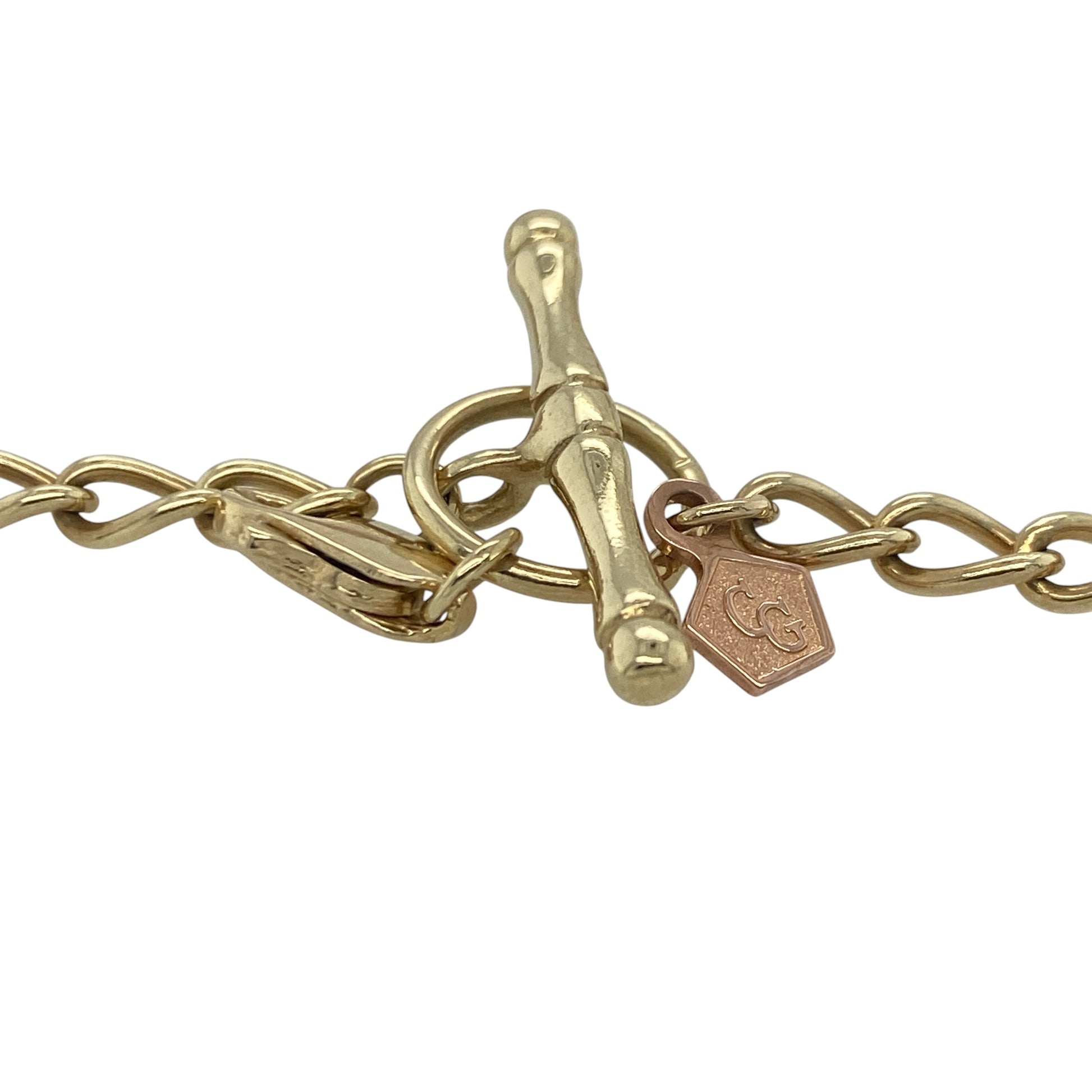 Add a touch of Welsh heritage and personal charm to your jewellery collection with this pre-owned 9ct yellow and rose gold Clogau charm bracelet, featuring a beautiful collection of symbolic charms with timeless appeal—perfect for gifting, special occasions, or meaningful everyday wear.

Design: The bracelet features classic links measuring approximately 4mm wide and is adorned with an attractive selection of rose gold charms.