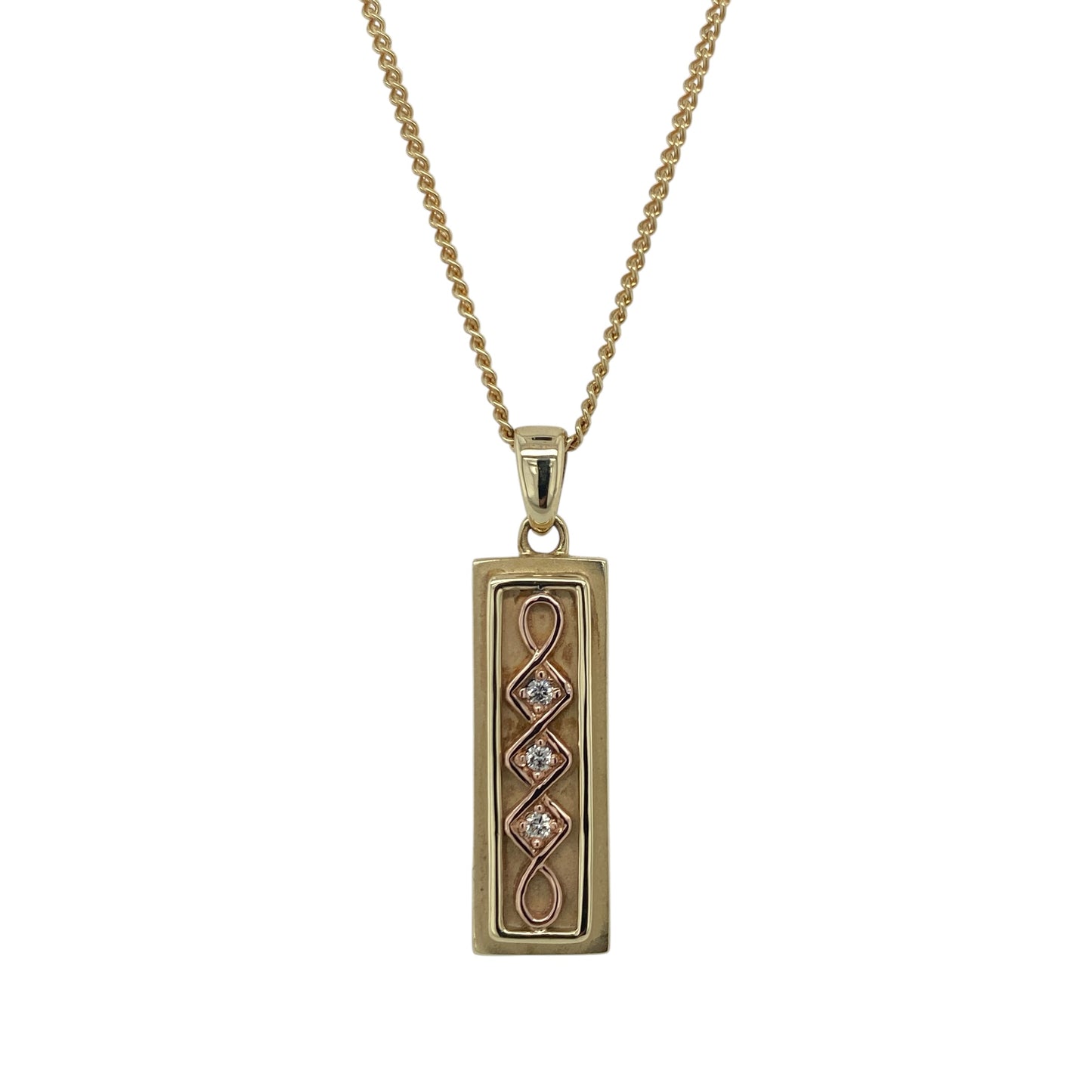 9ct Gold & Diamond Set Clogau Ingot 18" Necklace