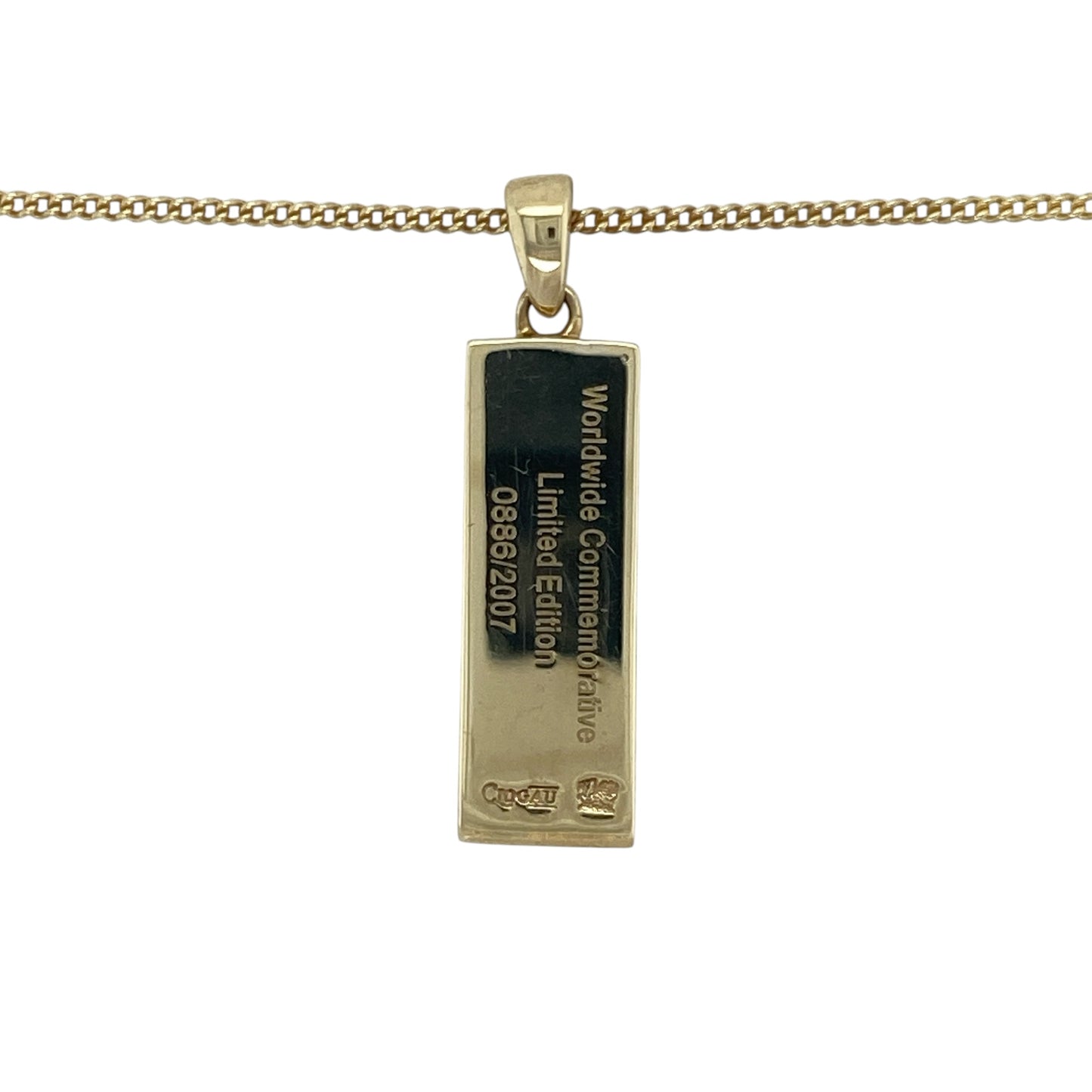 9ct Gold & Diamond Set Clogau Ingot 18" Necklace
