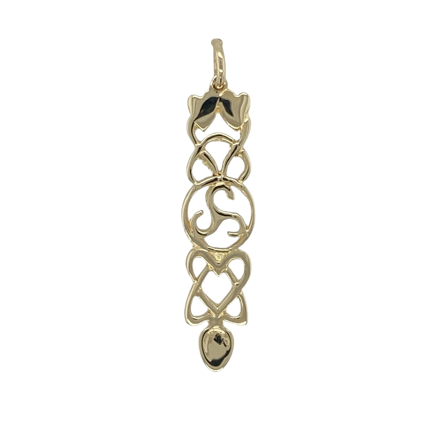 9ct Gold Celtic Trinity Heart Lovespoon Pendant