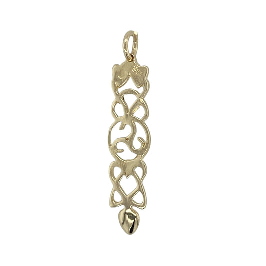 Add a touch of Welsh heritage and romantic symbolism to your jewellery collection with this pre-owned 9ct yellow gold Celtic Trinity Heart Lovespoon pendant, featuring a beautifully meaningful design with timeless appeal—perfect for gifting, special occasions, or everyday wear.

Design: The pendant showcases a traditional lovespoon design incorporating a Celtic Trinity knot and heart motif, creating an elegant and symbolic piece rich in heritage and meaning.