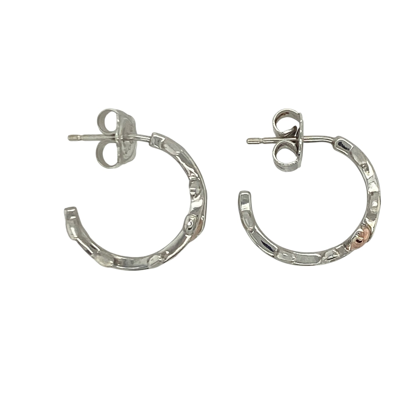 925 Silver & White Topaz Clogau Tree of Life Half Hoop Earrings