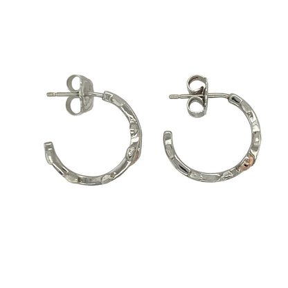 925 Silver & White Topaz Clogau Tree of Life Half Hoop Earrings