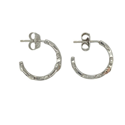 925 Silver & White Topaz Clogau Tree of Life Half Hoop Earrings