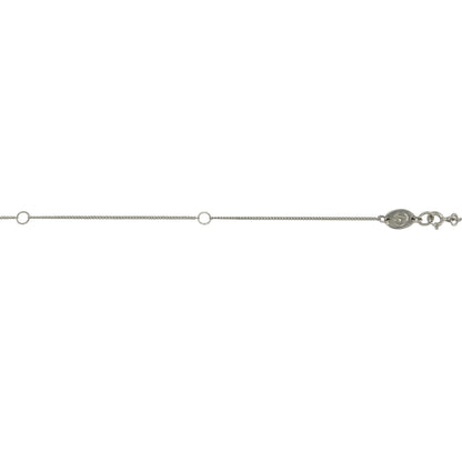 925 Silver Garnet & White Topaz Clogau Tudor Key 18" - 22" Necklace
