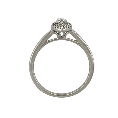 9ct White Gold & Diamond Marquise Cluster Ring