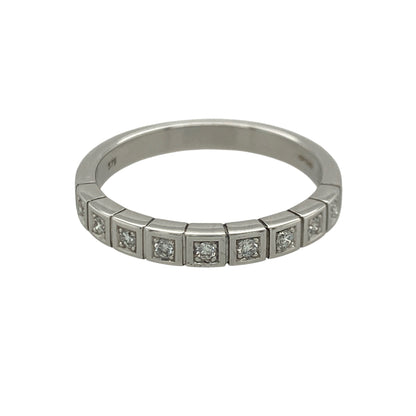 9ct White Gold & Diamond Band Ring