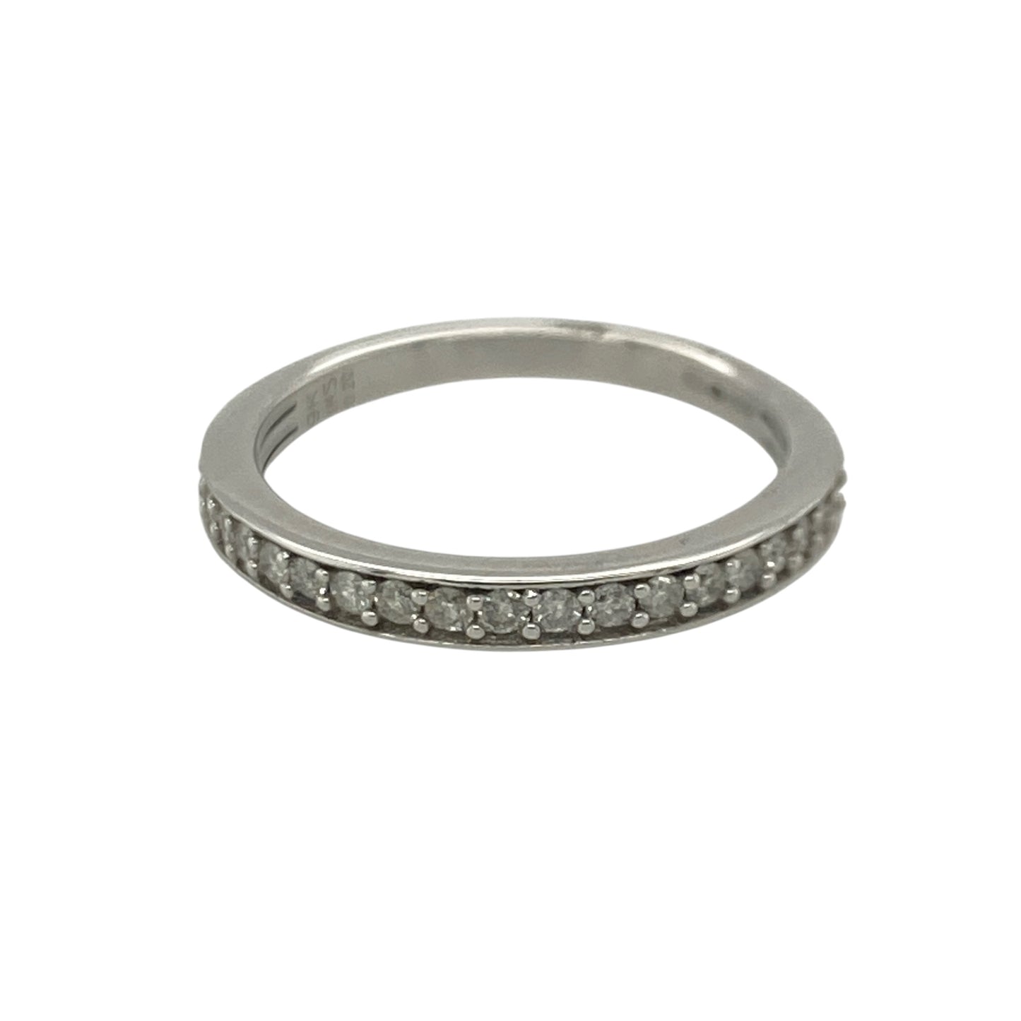 9ct White Gold & Diamond Band Ring