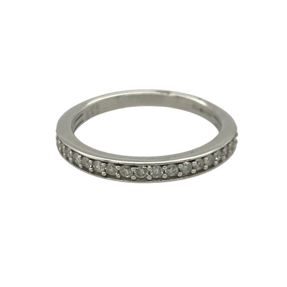 9ct White Gold & Diamond Band Ring