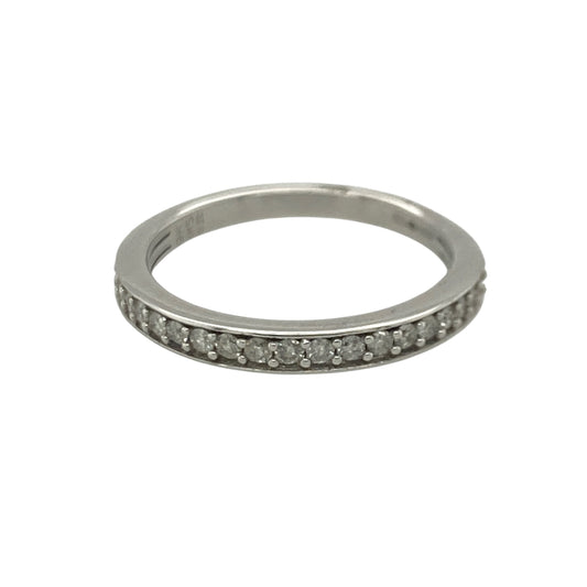9ct White Gold & Diamond Band Ring