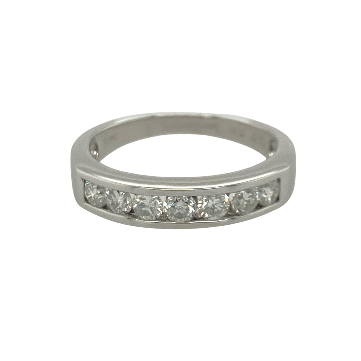 9ct White Gold & Diamond Band Ring