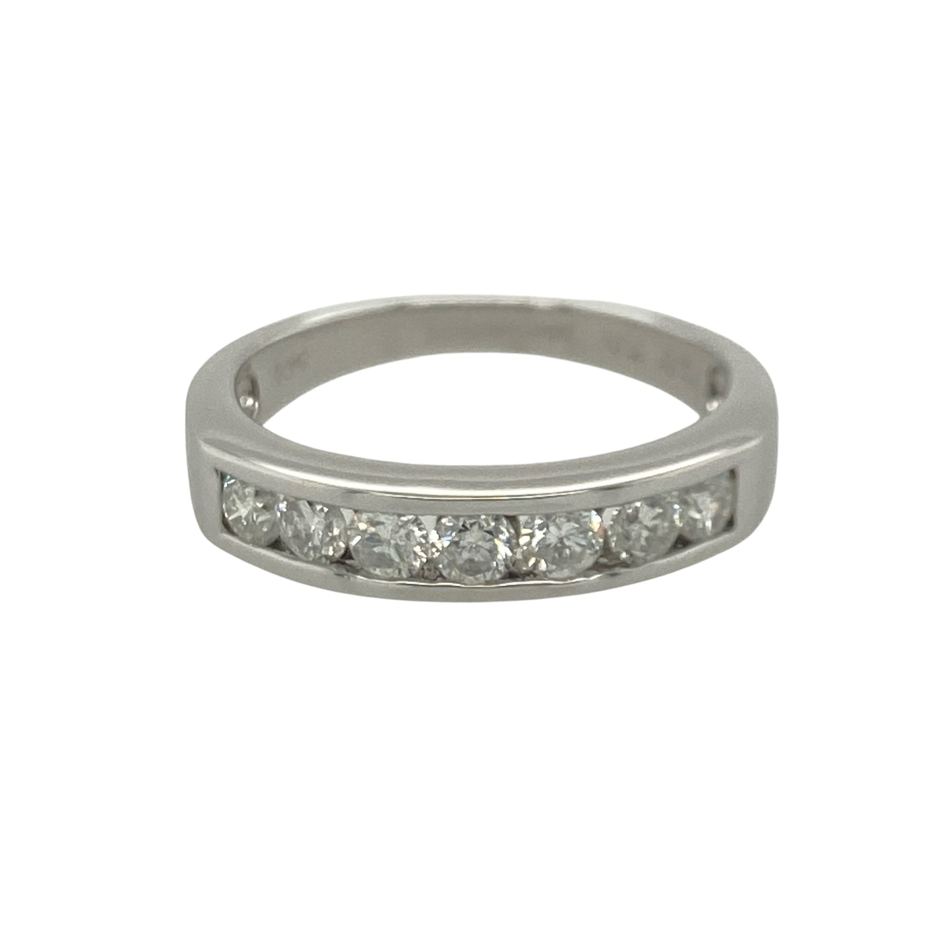 9ct White Gold & Diamond Band Ring