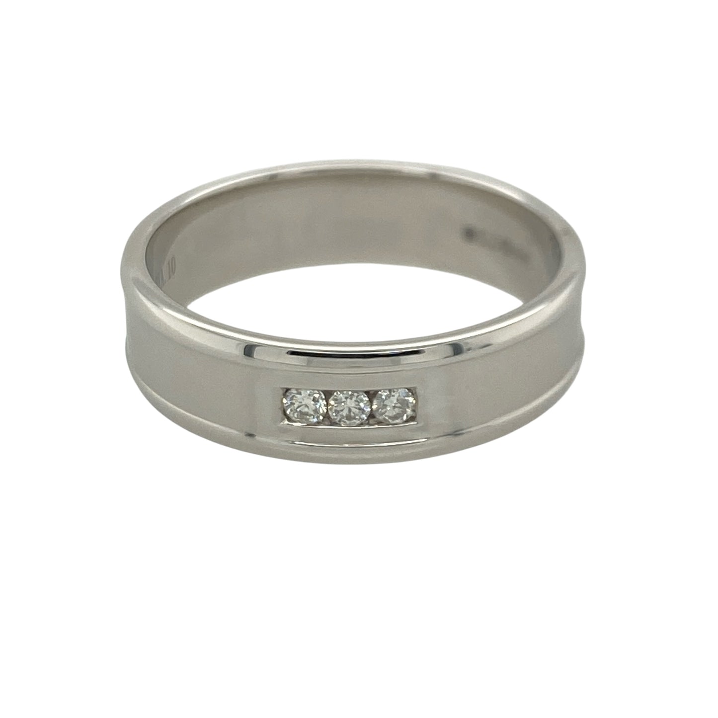 9ct White Gold & Diamond Band Ring