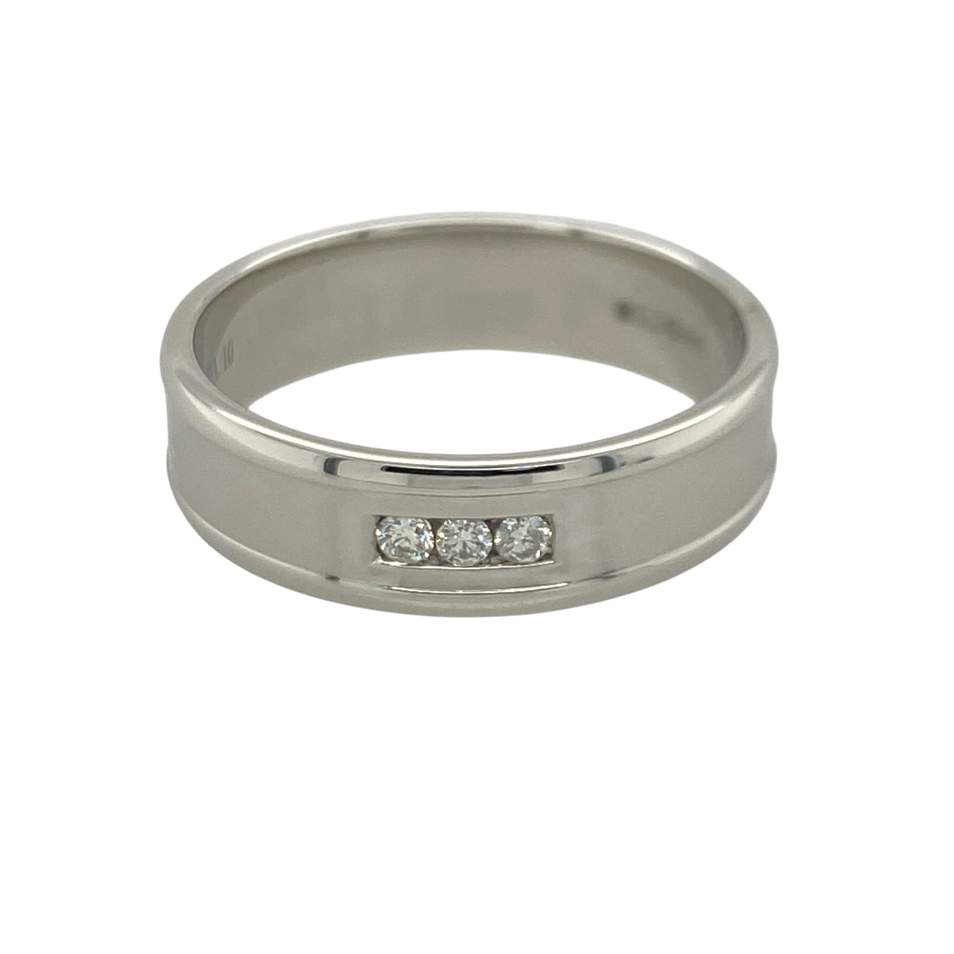 9ct White Gold & Diamond Band Ring