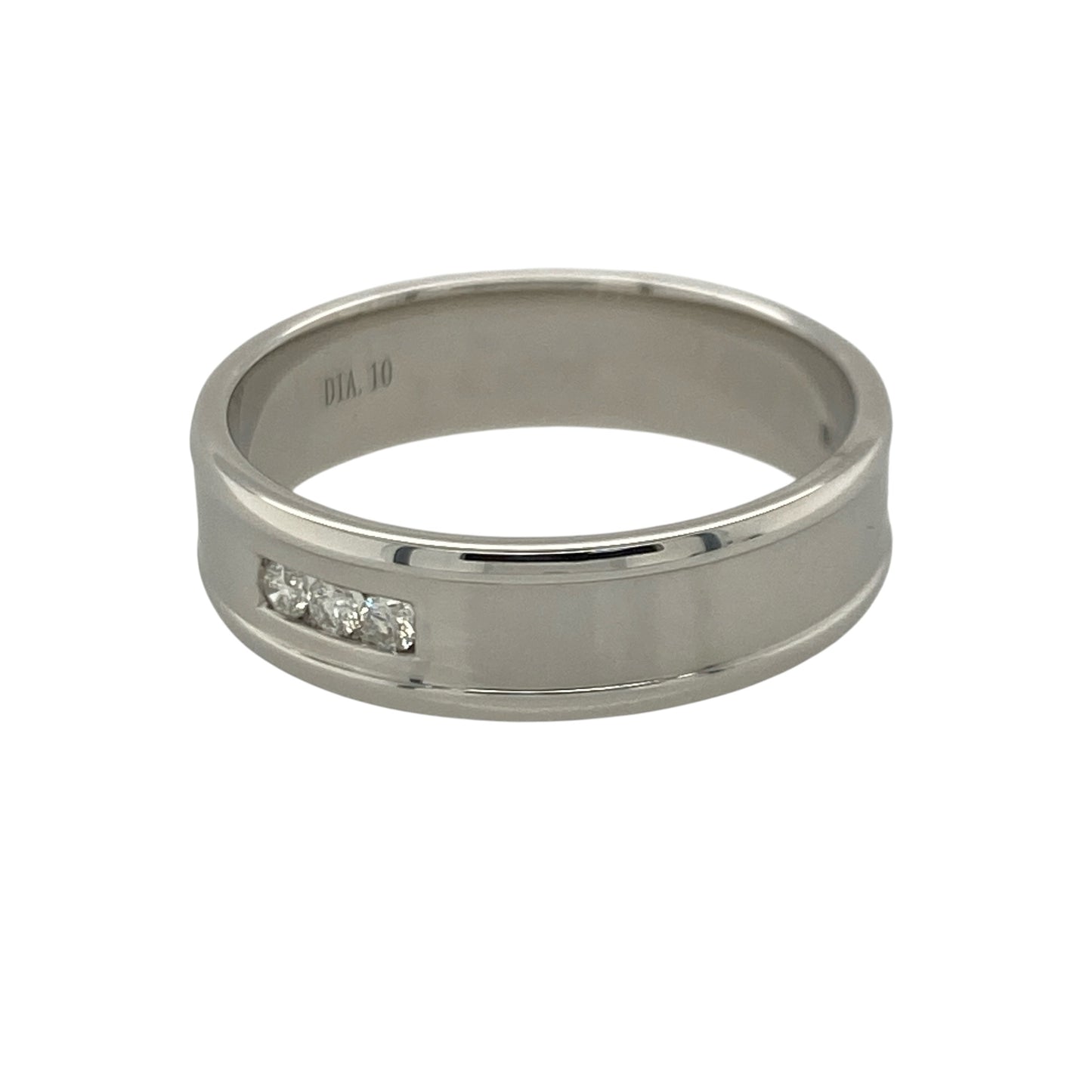 Add timeless sparkle and bold sophistication to your jewellery collection with this pre-owned 9ct white gold diamond channel set band ring, featuring a substantial design with elegant everyday appeal—perfect for anniversaries, special occasions, or luxurious daily wear.

Design: The ring features a striking channel-set diamond band measuring approximately 6mm wide, creating a bold and eye-catching display of brilliance across the finger.