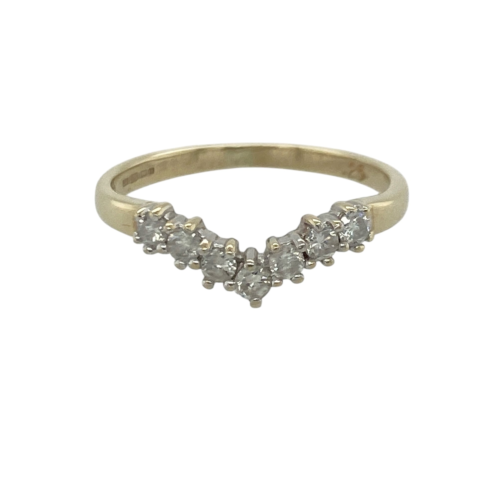9ct Gold & Diamond Wishbone Ring