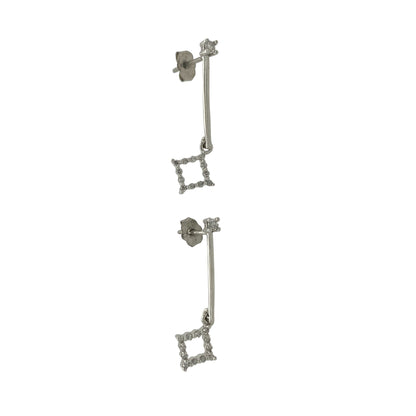9ct White Gold & Diamond Drop Earrings