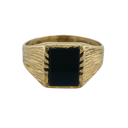 9ct Gold & Onyx Rectangle Signet Ring