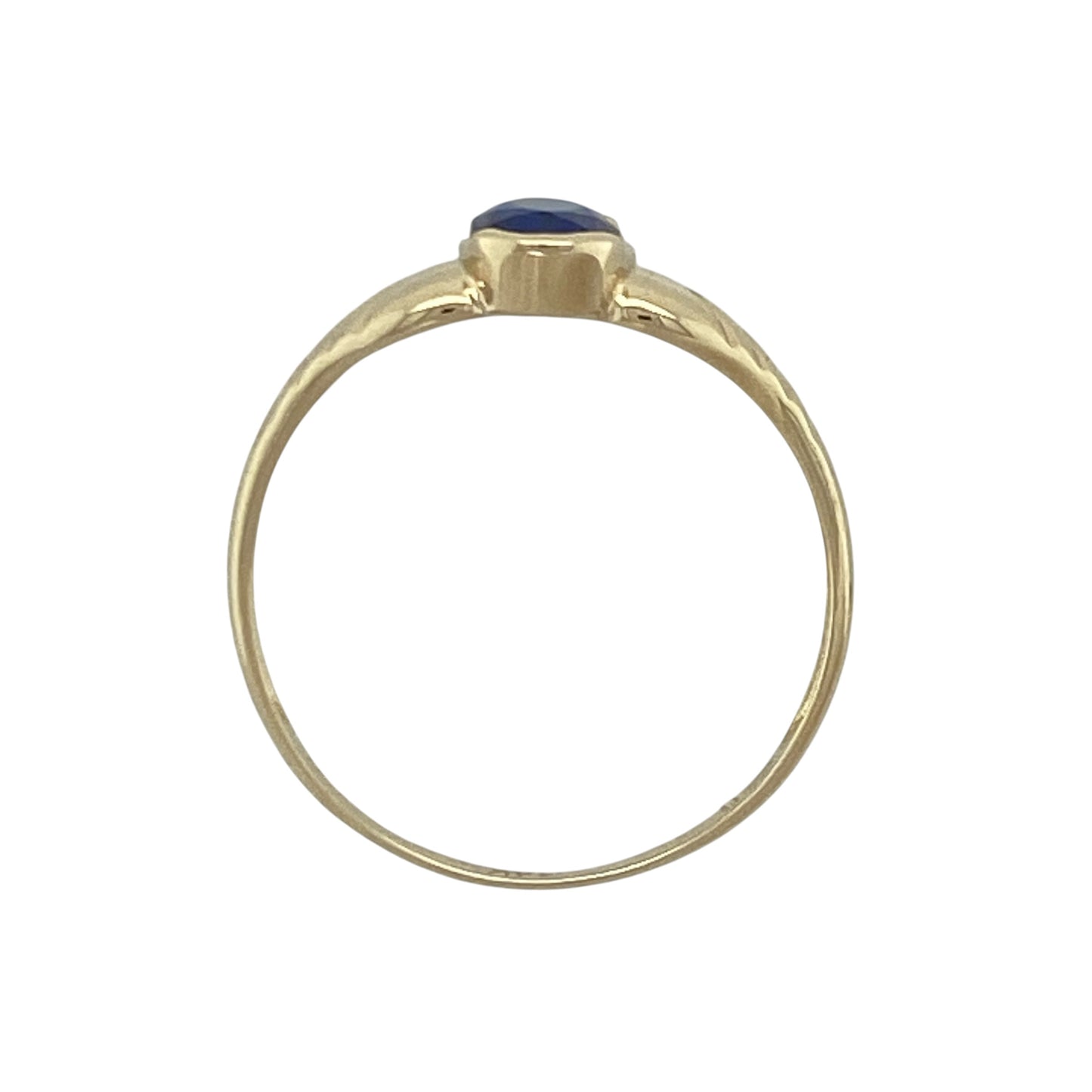 14ct Gold & Blue Stone Solitaire Ring