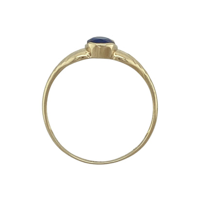 14ct Gold & Blue Stone Solitaire Ring