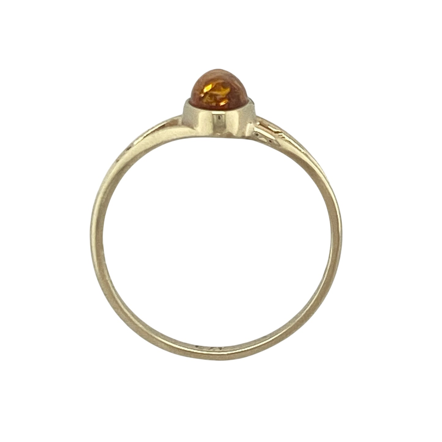 9ct Gold & Amber Solitaire Ring