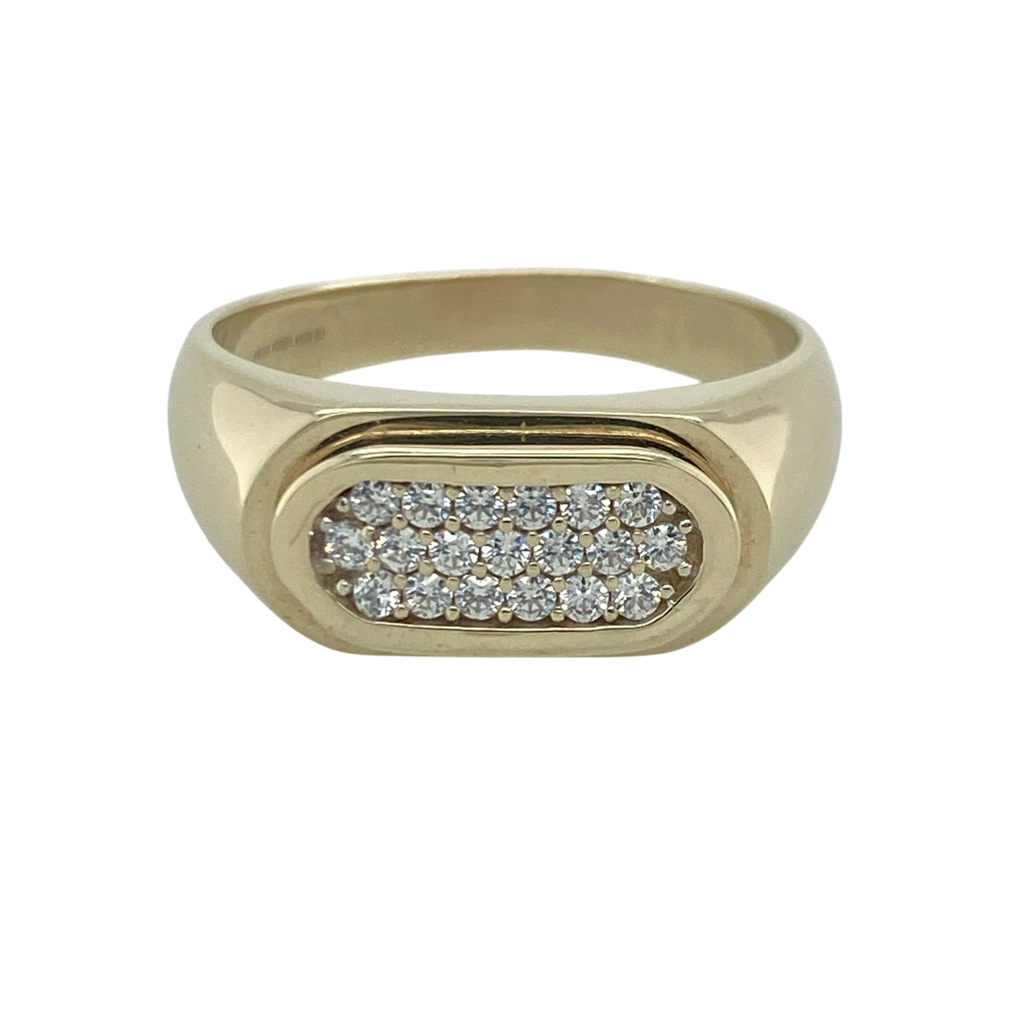 9ct Gold & Cubic Zirconia Signet Ring