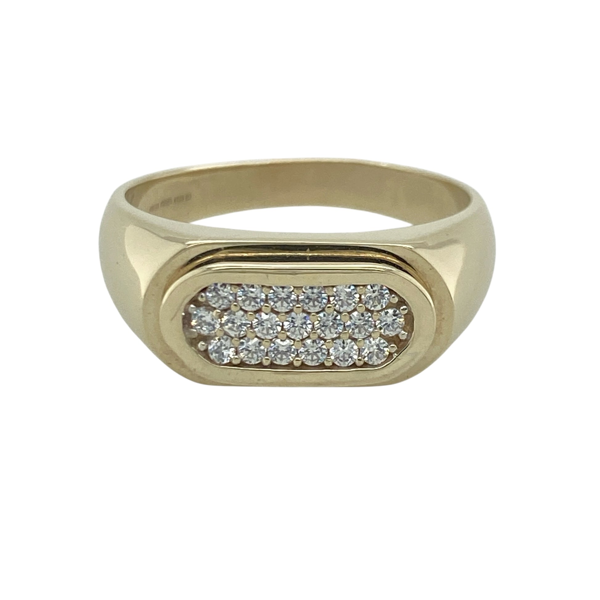 9ct Gold & Cubic Zirconia Signet Ring