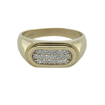 9ct Gold & Cubic Zirconia Signet Ring