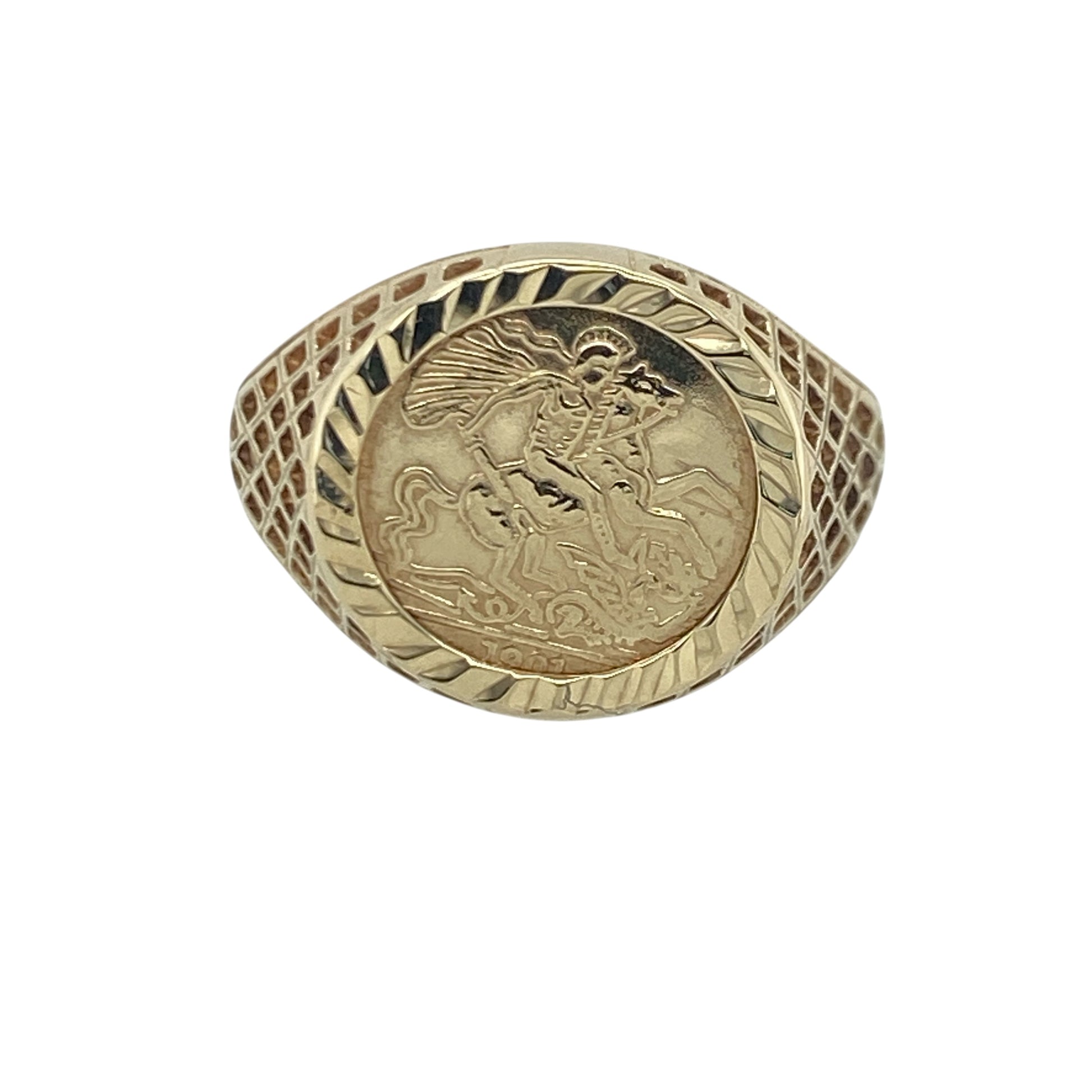 9ct Gold George and the Dragon Signet Ring