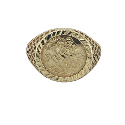 9ct Gold George and the Dragon Signet Ring