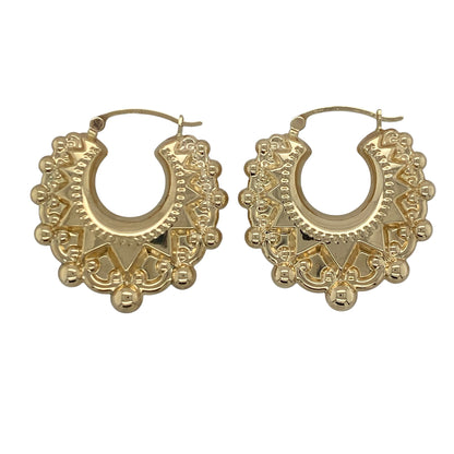 9ct Gold Fancy Hoop Creole Earrings