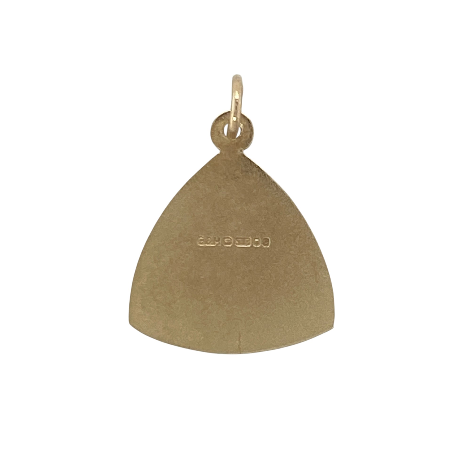 Add meaningful symbolism and distinctive style to your jewellery collection with this pre-owned 9ct yellow gold triangle St Christopher pendant, featuring a classic protective design with a unique shape and timeless appeal—perfect for gifting, travellers, or everyday wear.

Design: The pendant features a traditional St Christopher motif presented within a distinctive triangular frame, creating an eye-catching alternative to the classic round design.