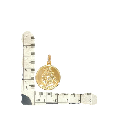 9ct Gold Round St Christopher Pendant
