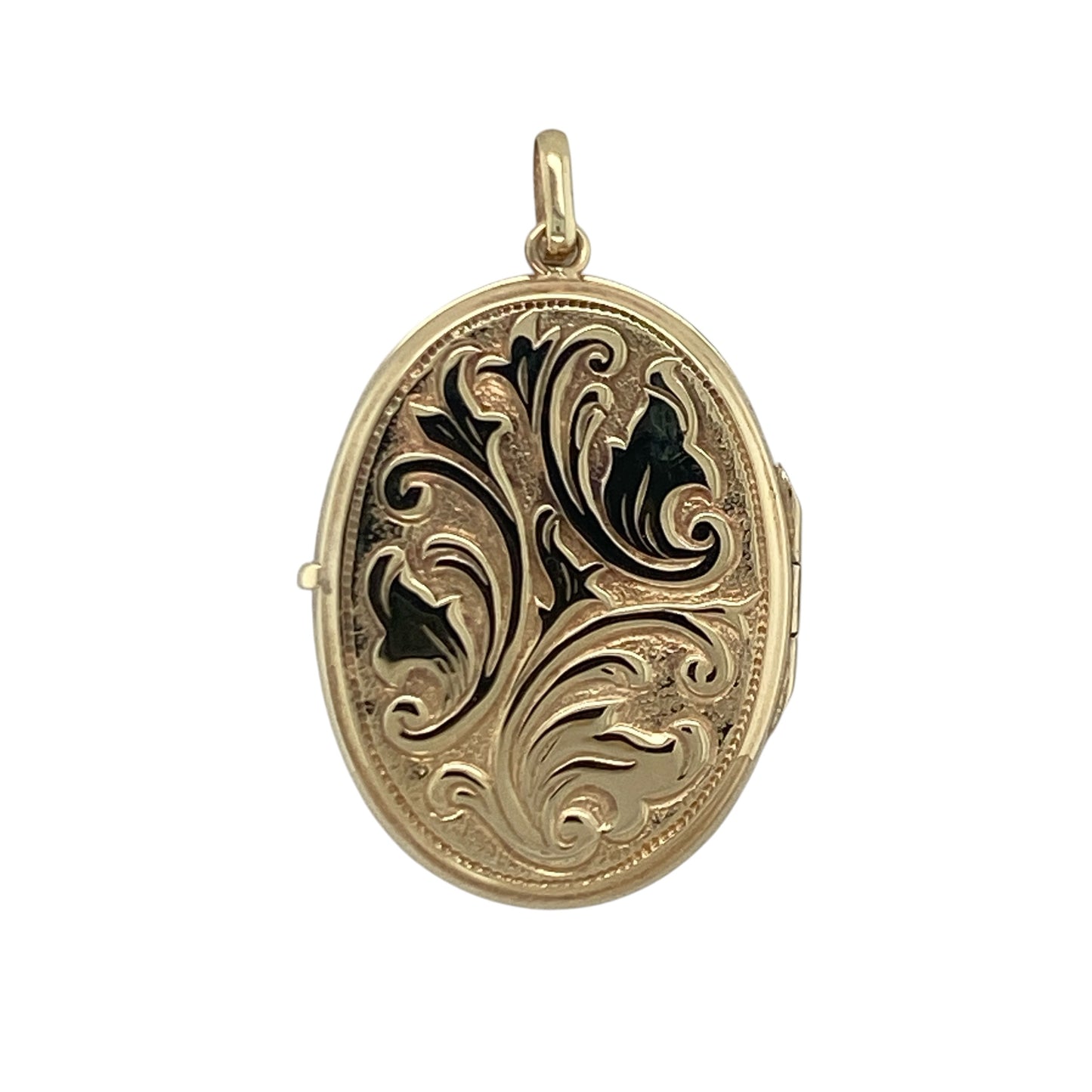 9ct Gold Patterned Oval Locket
