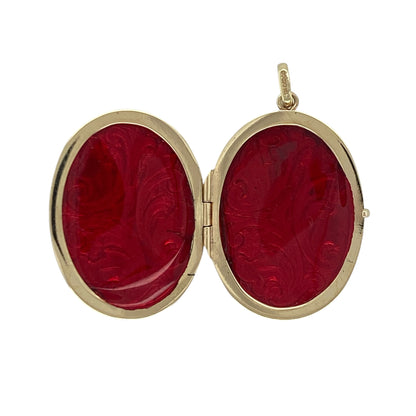 9ct Gold Patterned Oval Locket