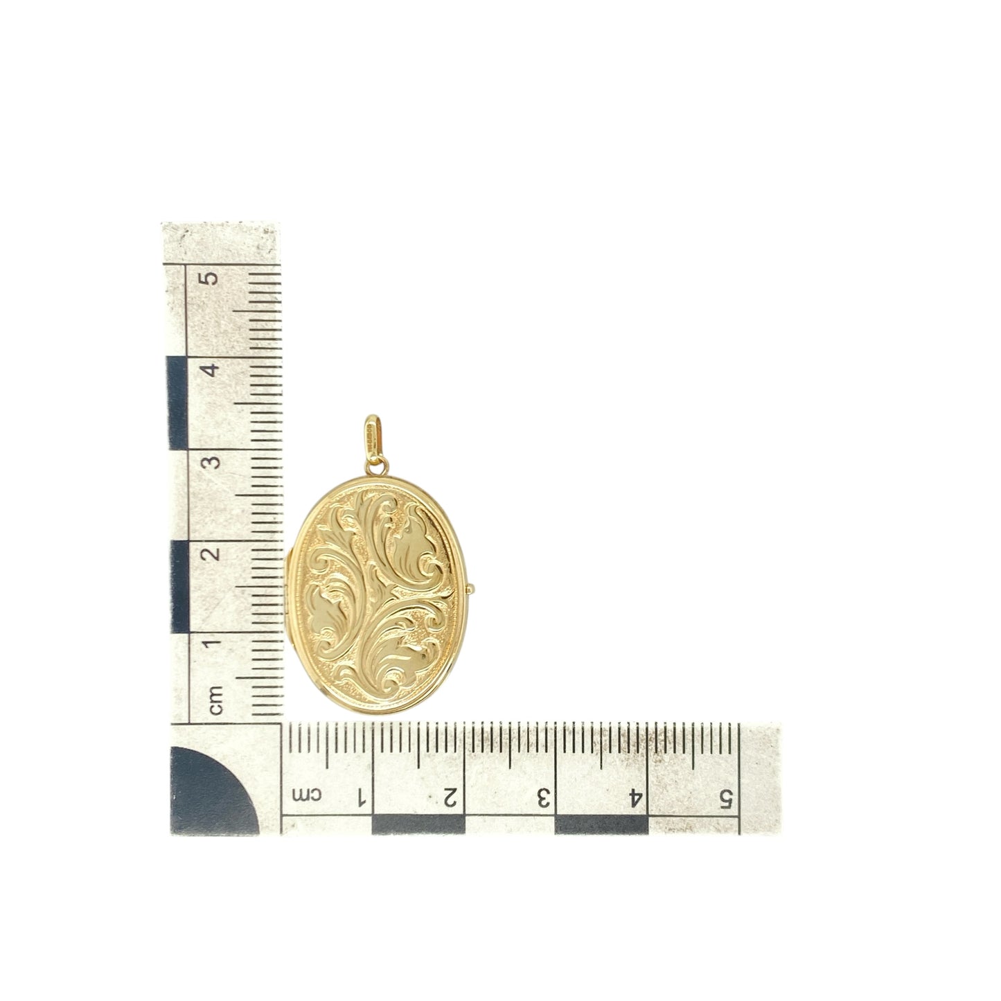 9ct Gold Patterned Oval Locket
