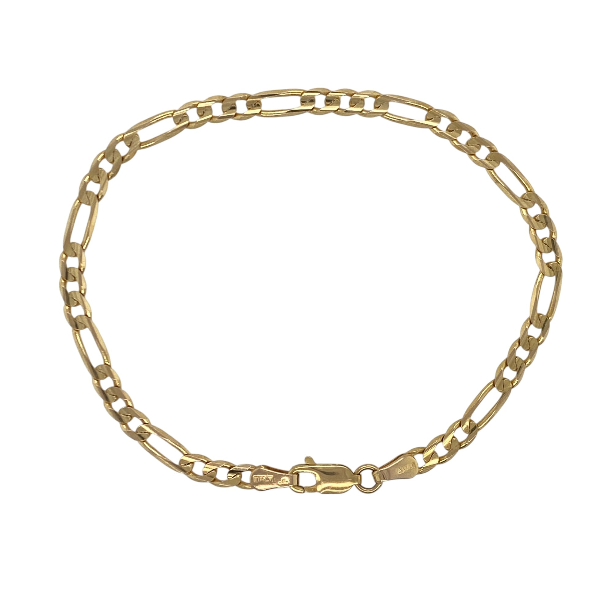 9ct Gold 7" Figaro Bracelet