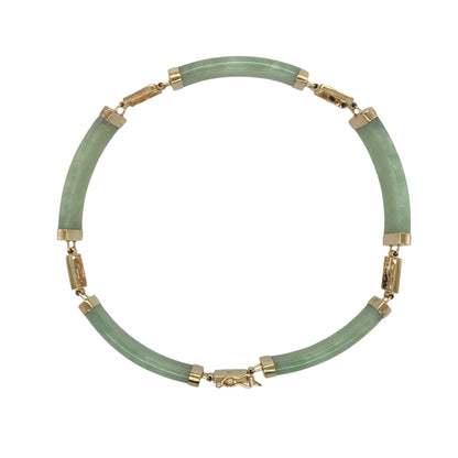 9ct Gold & Jade 7.5" Link Bracelet