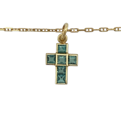 Add meaningful symbolism and elegant colour to your jewellery collection with this pre-owned 18ct yellow gold blue topaz cross pendant necklace, featuring a timeless faith-inspired design with refined everyday appeal—perfect for gifting, special occasions, or cherished daily wear.

Design: The necklace features a beautifully crafted cross pendant measuring approximately 1.8cm in length including the bail, accented with vibrant blue topaz stones that add a touch of colour and sparkle to the classic design.