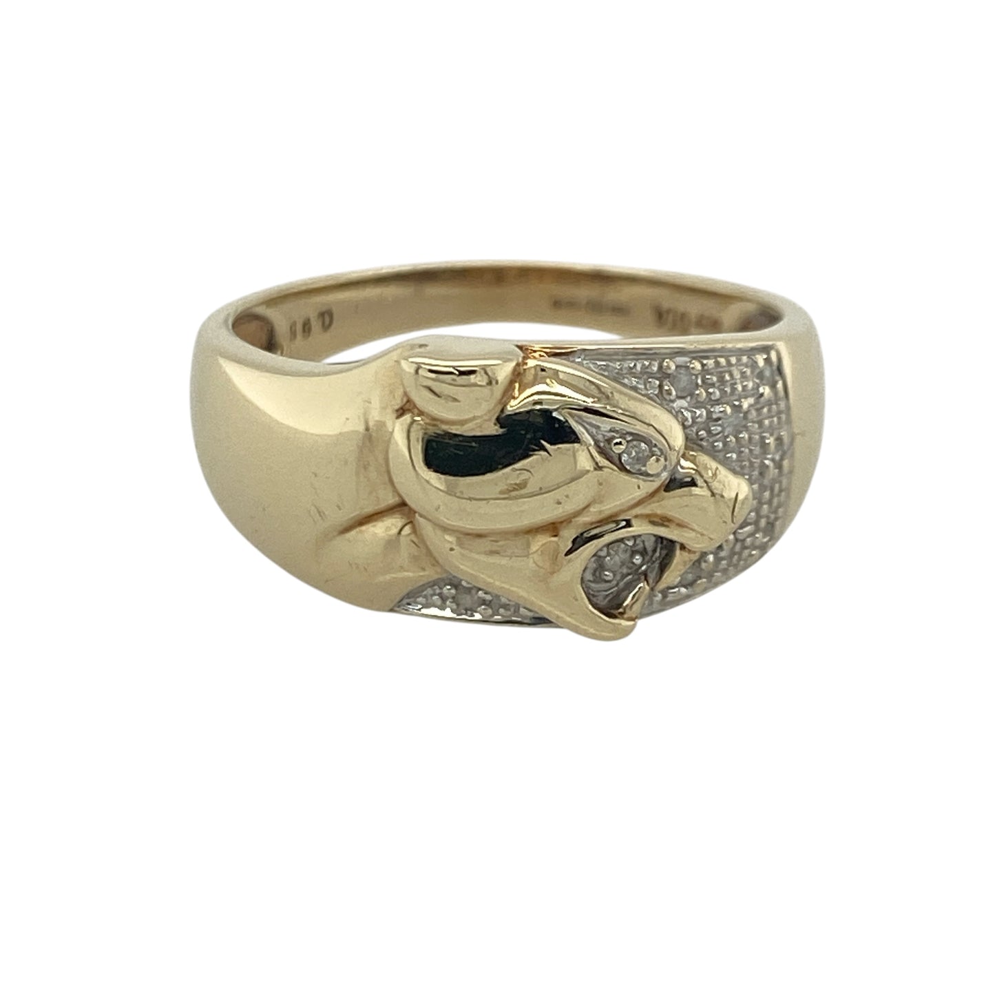9ct Gold & Diamond Jaguar Band Ring