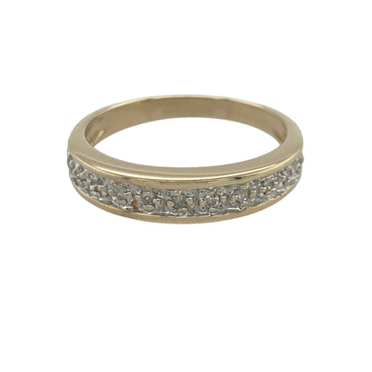 9ct Gold & Diamond Band Ring
