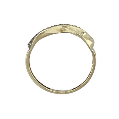 9ct Gold & Diamond Infinity Symbol Ring