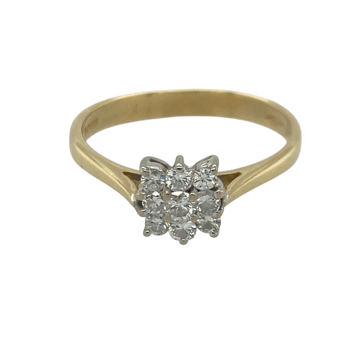 18ct Gold & Diamond Square Cluster Ring