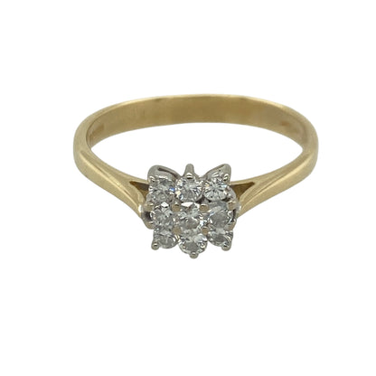 18ct Gold & Diamond Square Cluster Ring