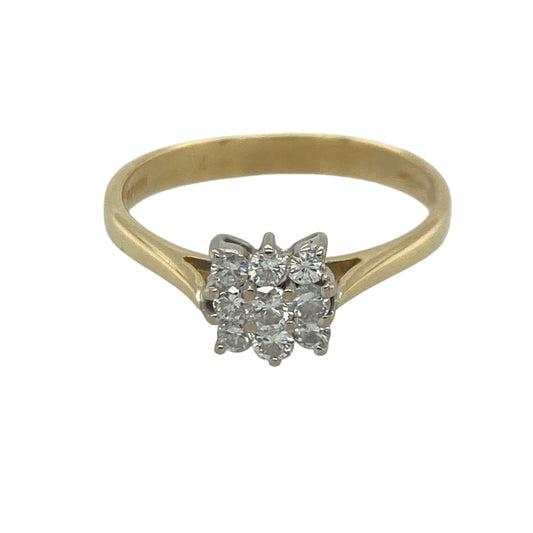 18ct Gold & Diamond Square Cluster Ring