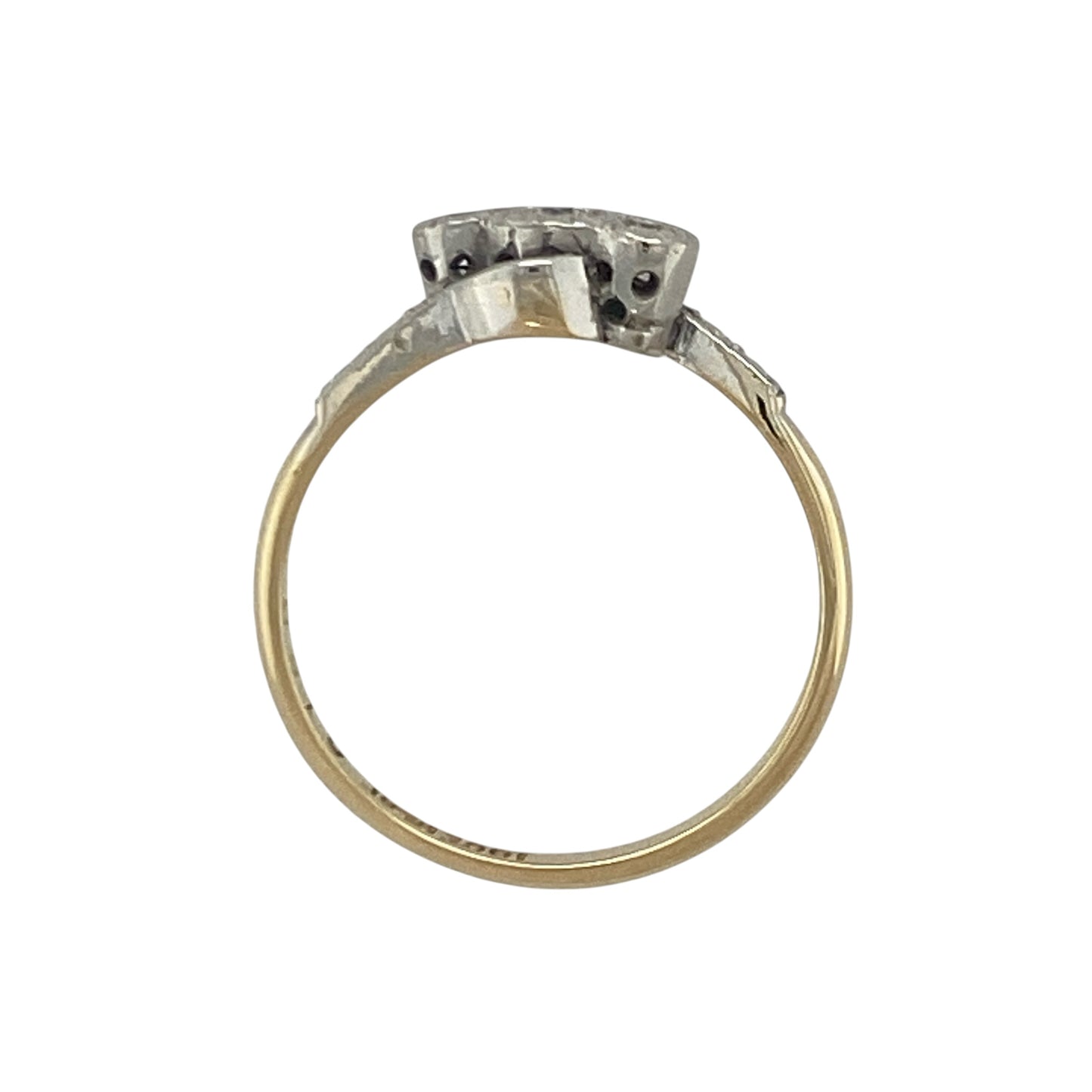 18ct Gold & Platinum Diamond Trilogy Twist Ring