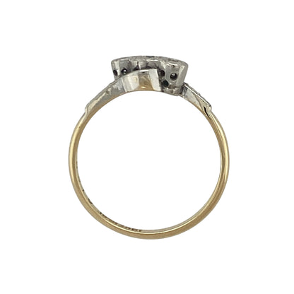 18ct Gold & Platinum Diamond Trilogy Twist Ring