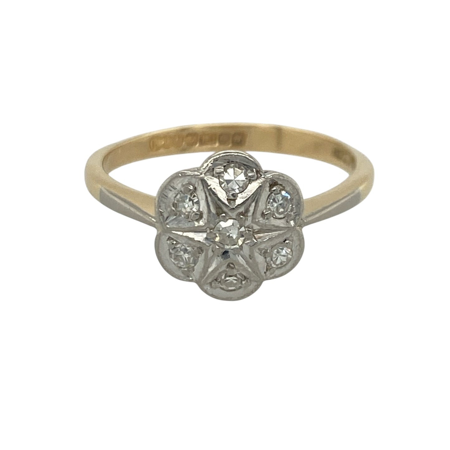 18ct Gold & Platinum Diamond Cluster Ring