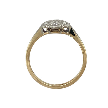 18ct Gold & Platinum Diamond Cluster Ring